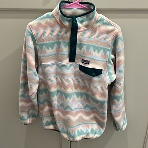 Girls Patagonia Synchilla T-snap pullover. Sz XL/14